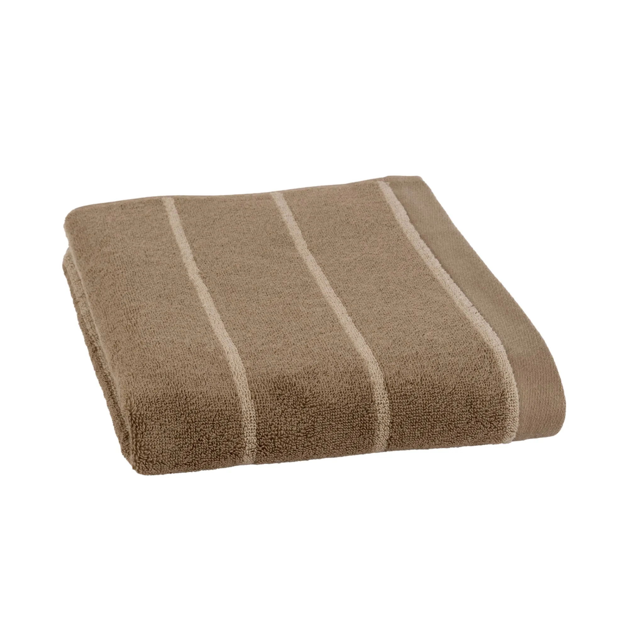 Badhanddoek<Blancheporte Handdoek, gestreepte badstof 500 g/m² taupe / wit