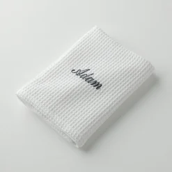 Badhanddoek<Blancheporte Handdoek in bijenraattricot Colombine®, personaliseerbaar - 240 g/m2 wit