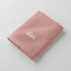 Badhanddoek<Blancheporte Handdoek in bijenraattricot Colombine®, personaliseerbaar - 240 g/m2 poederroze