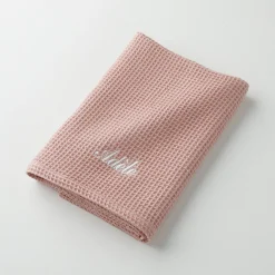 Badhanddoek<Blancheporte Handdoek in bijenraattricot Colombine®, personaliseerbaar - 240 g/m2 poederroze