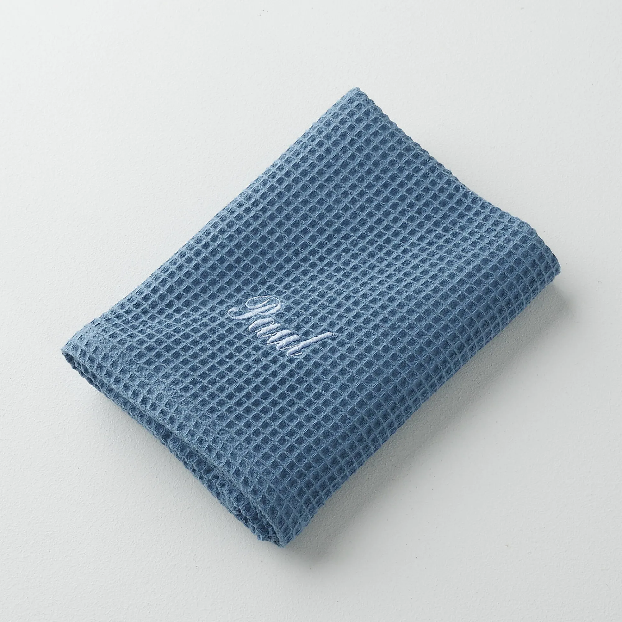 Badhanddoek<Blancheporte Handdoek in bijenraattricot Colombine®, personaliseerbaar - 240 g/m2 blauw