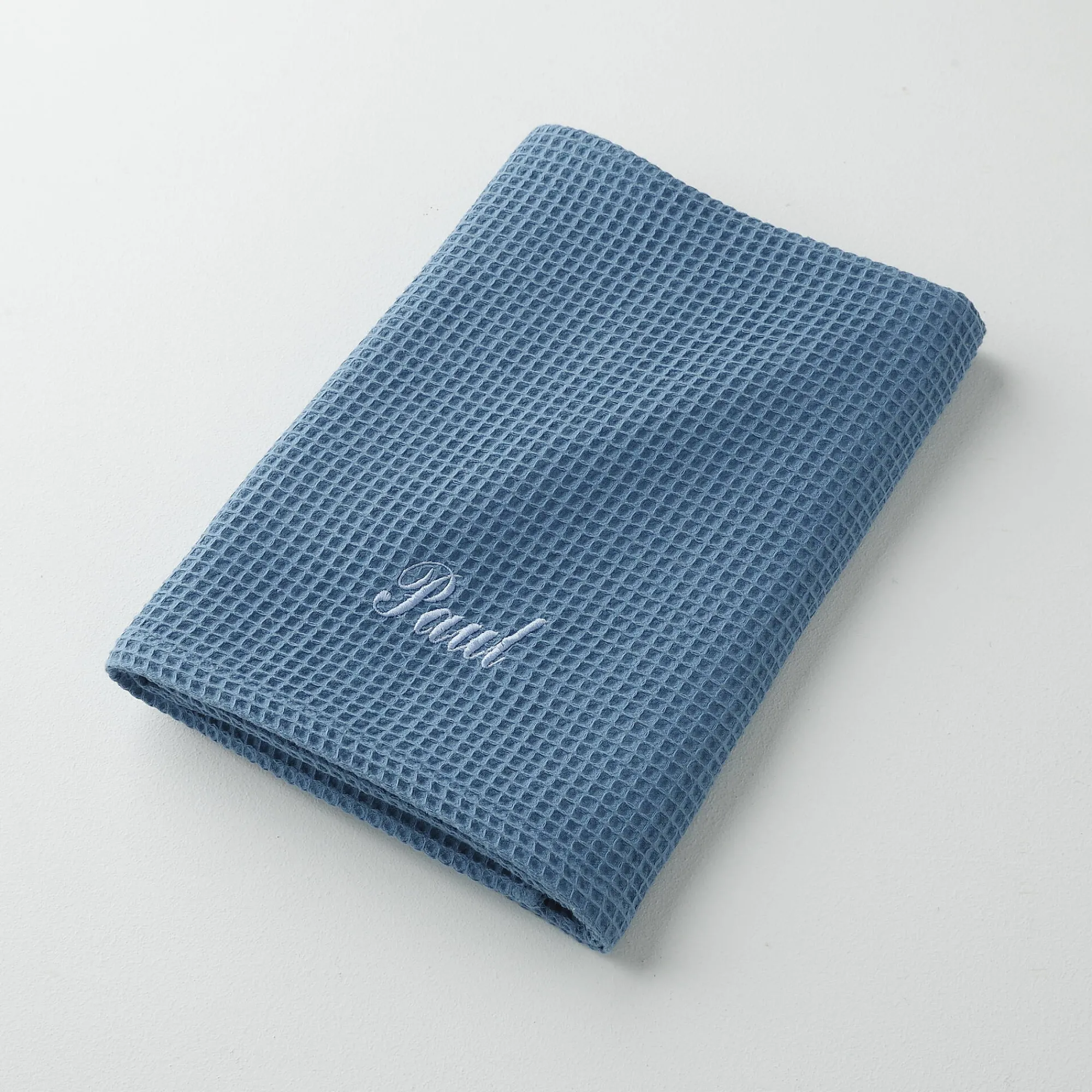 Badhanddoek<Blancheporte Handdoek in bijenraattricot Colombine®, personaliseerbaar - 240 g/m2 blauw
