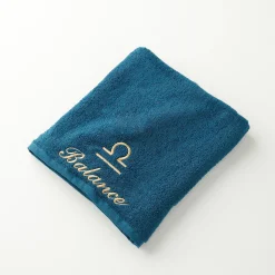 Badhanddoek<Blancheporte Handdoeken met "Balance" borduursel - 420 g/m2 pauwblauw