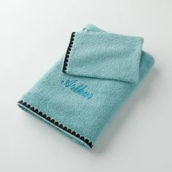 Badhanddoek<Blancheporte Handdoeken met fantasieborduursel, personaliseerbaar - 420 g/m2 laguneblauw