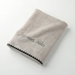 Badhanddoek<Blancheporte Handdoeken met fantasieborduursel, personaliseerbaar - 420 g/m2 zandkleur