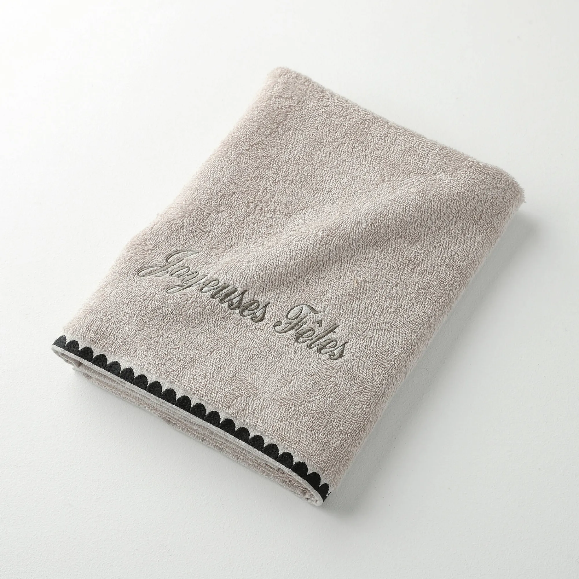 Badhanddoek<Blancheporte Handdoeken met fantasieborduursel, personaliseerbaar - 420 g/m2 zandkleur