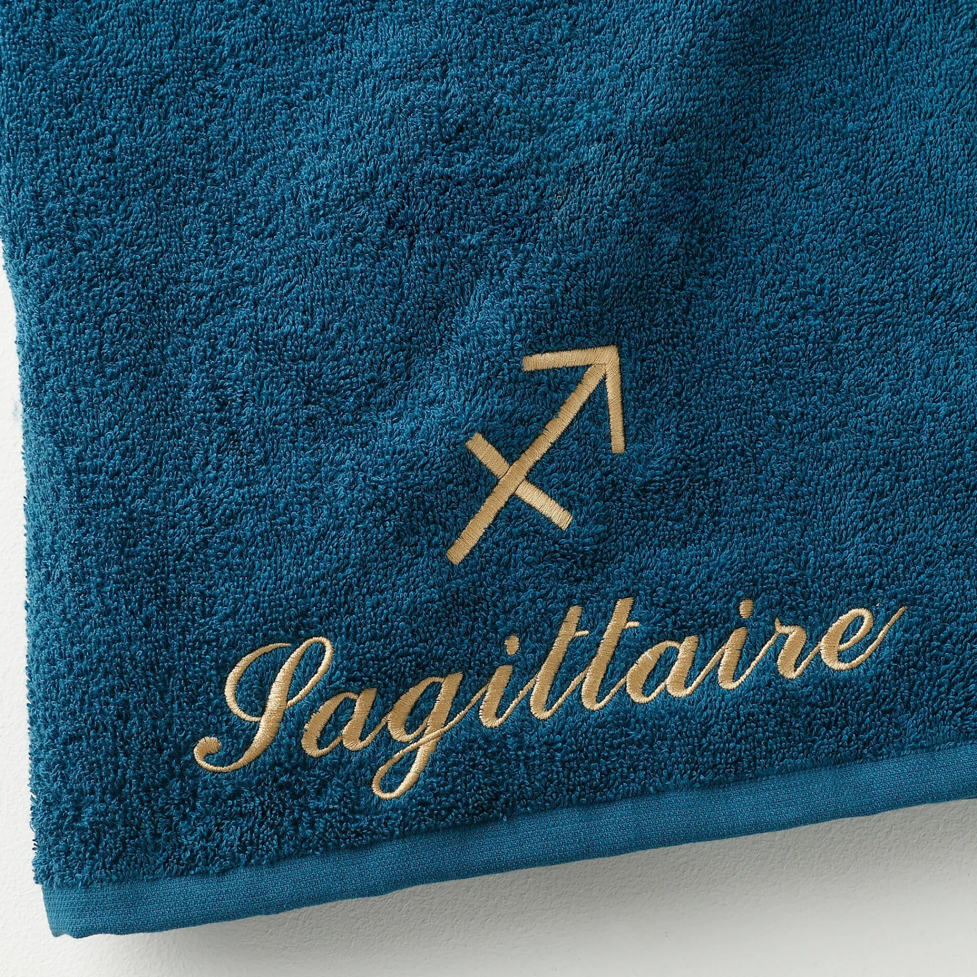 Badhanddoek<Blancheporte Handdoeken met "Sagittaire" borduursel - 420 g/m2 pauwblauw