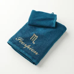 Badhanddoek<Blancheporte Handdoeken met "Scorpion" borduursel - 420 g/m2 pauwblauw