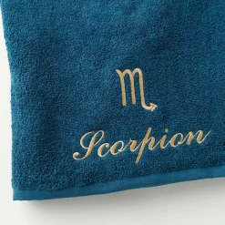 Badhanddoek<Blancheporte Handdoeken met "Scorpion" borduursel - 420 g/m2 pauwblauw