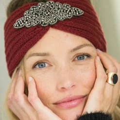 Accessoires En Juwelen<Blancheporte Headband in tricot met juweel bordeaux