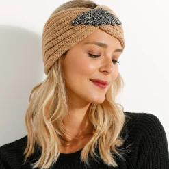 Accessoires En Juwelen<Blancheporte Headband in tricot met juweel beige