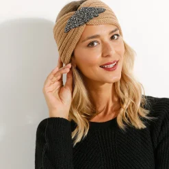 Accessoires En Juwelen<Blancheporte Headband in tricot met juweel beige