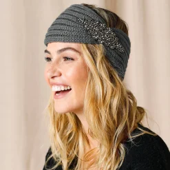 Accessoires En Juwelen<Blancheporte Headband in tricot met juweel grijs