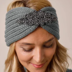 Accessoires En Juwelen<Blancheporte Headband in tricot met juweel grijs