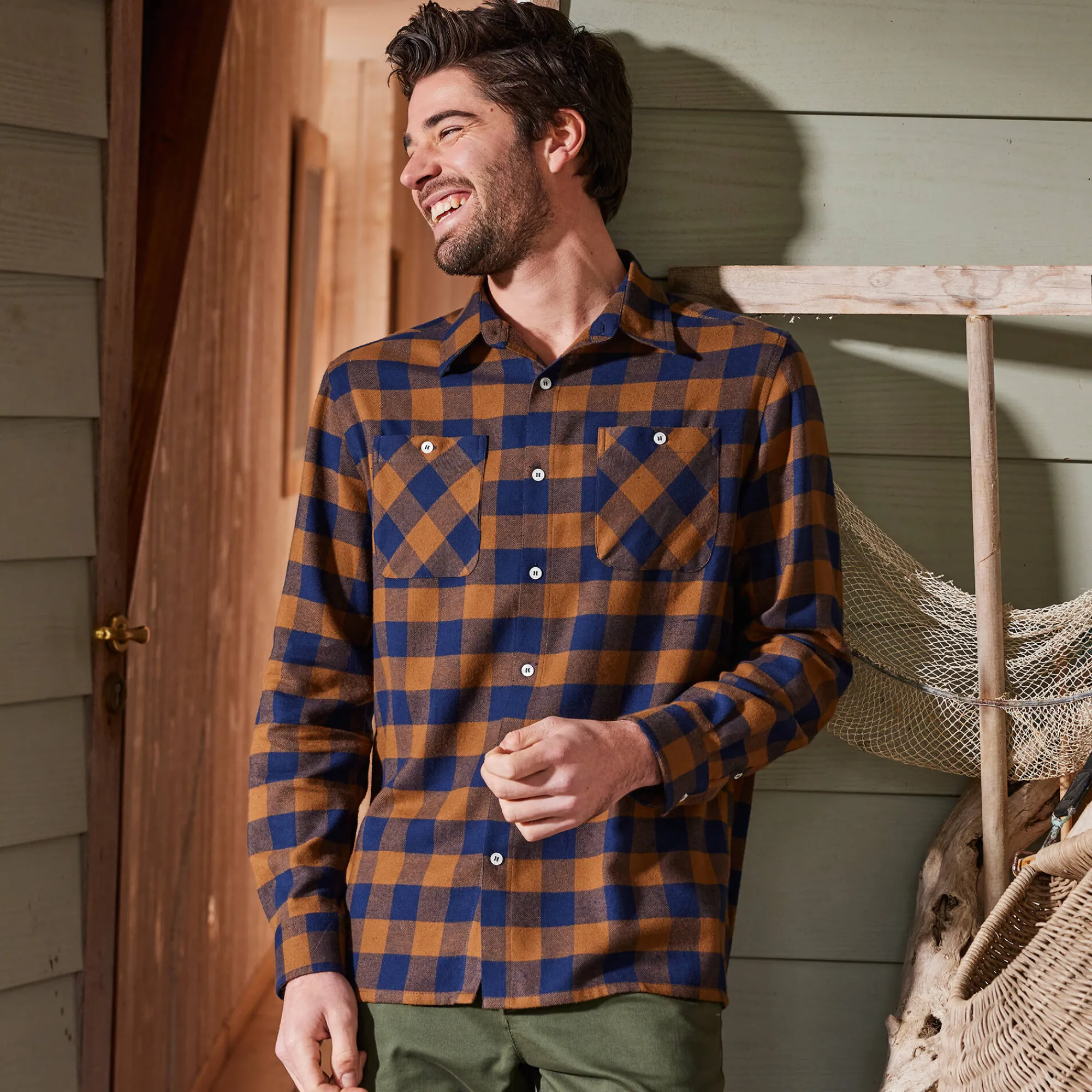 T-Shirt, Hemd En Polo<Blancheporte Hemd in flanel met Schotse ruiten koper / marine