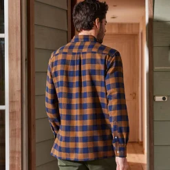 T-Shirt, Hemd En Polo<Blancheporte Hemd in flanel met Schotse ruiten koper / marine