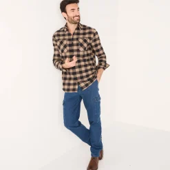T-Shirt, Hemd En Polo<Blancheporte Hemd in flanel met Schotse ruiten bruin / zwart