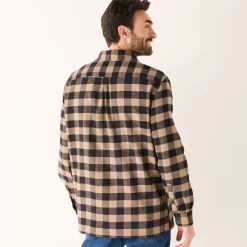 T-Shirt, Hemd En Polo<Blancheporte Hemd in flanel met Schotse ruiten bruin / zwart