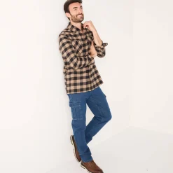 T-Shirt, Hemd En Polo<Blancheporte Hemd in flanel met Schotse ruiten bruin / zwart