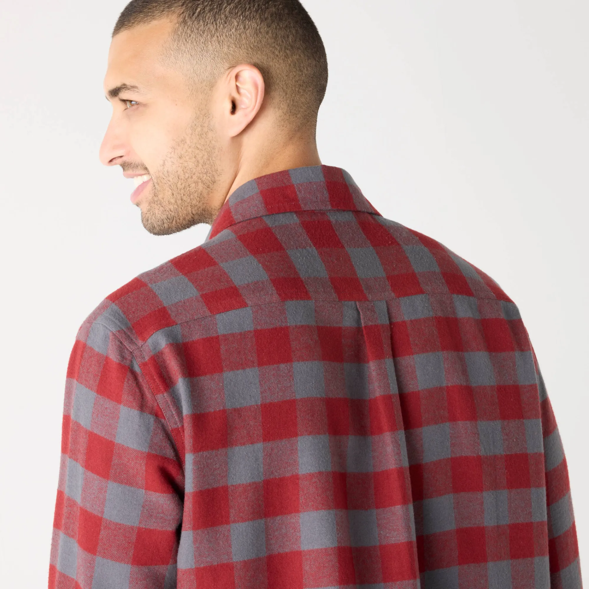 T-Shirt, Hemd En Polo<Blancheporte Hemd in flanel met Schotse ruiten bordeaux / grijs