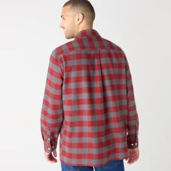 T-Shirt, Hemd En Polo<Blancheporte Hemd in flanel met Schotse ruiten bordeaux / grijs