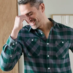 T-Shirt, Hemd En Polo<Blancheporte Hemd in flanel met Schotse ruiten groen / grijs