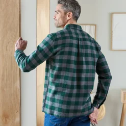 T-Shirt, Hemd En Polo<Blancheporte Hemd in flanel met Schotse ruiten groen / grijs