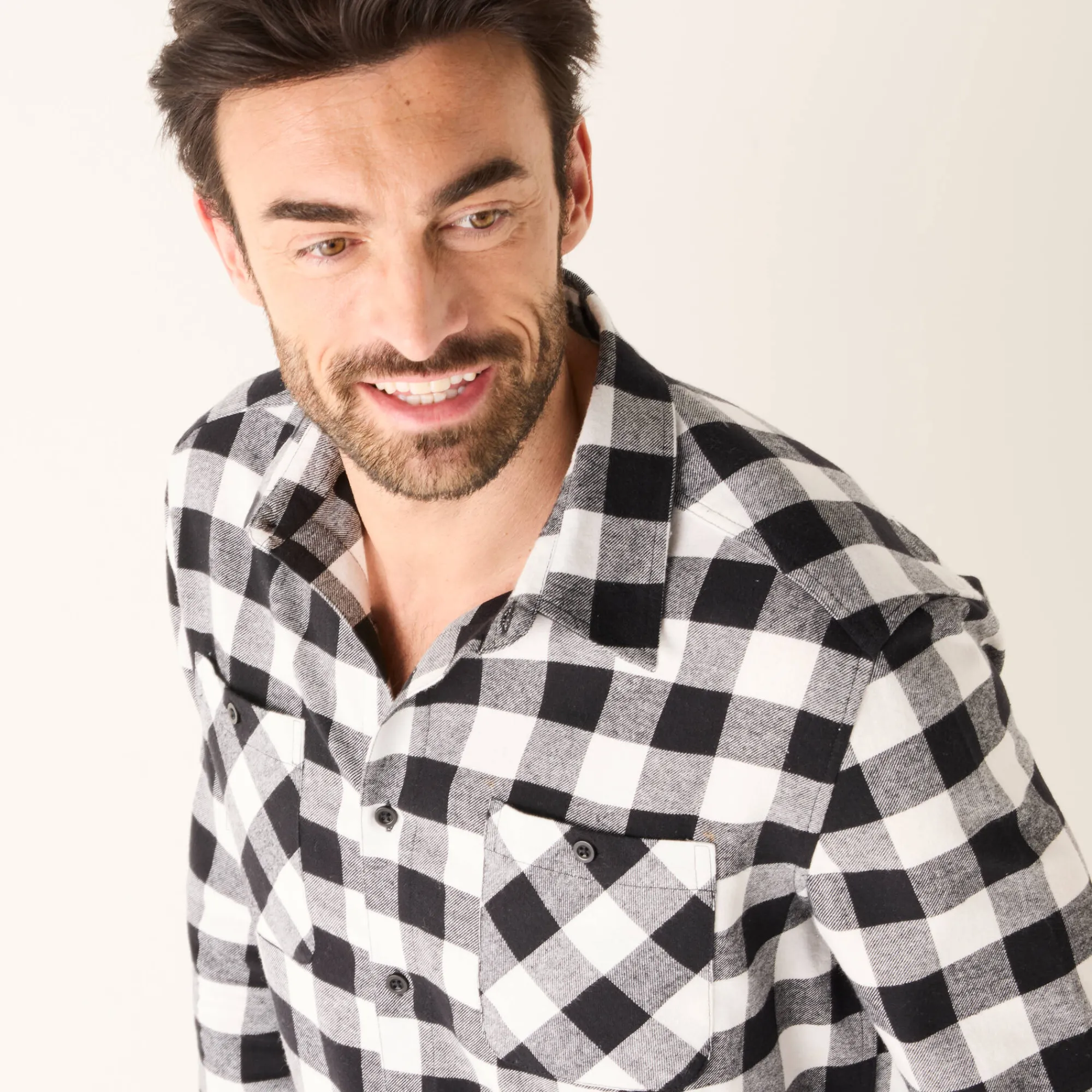 T-Shirt, Hemd En Polo<Blancheporte Hemd in flanel met Schotse ruiten wit / zwart