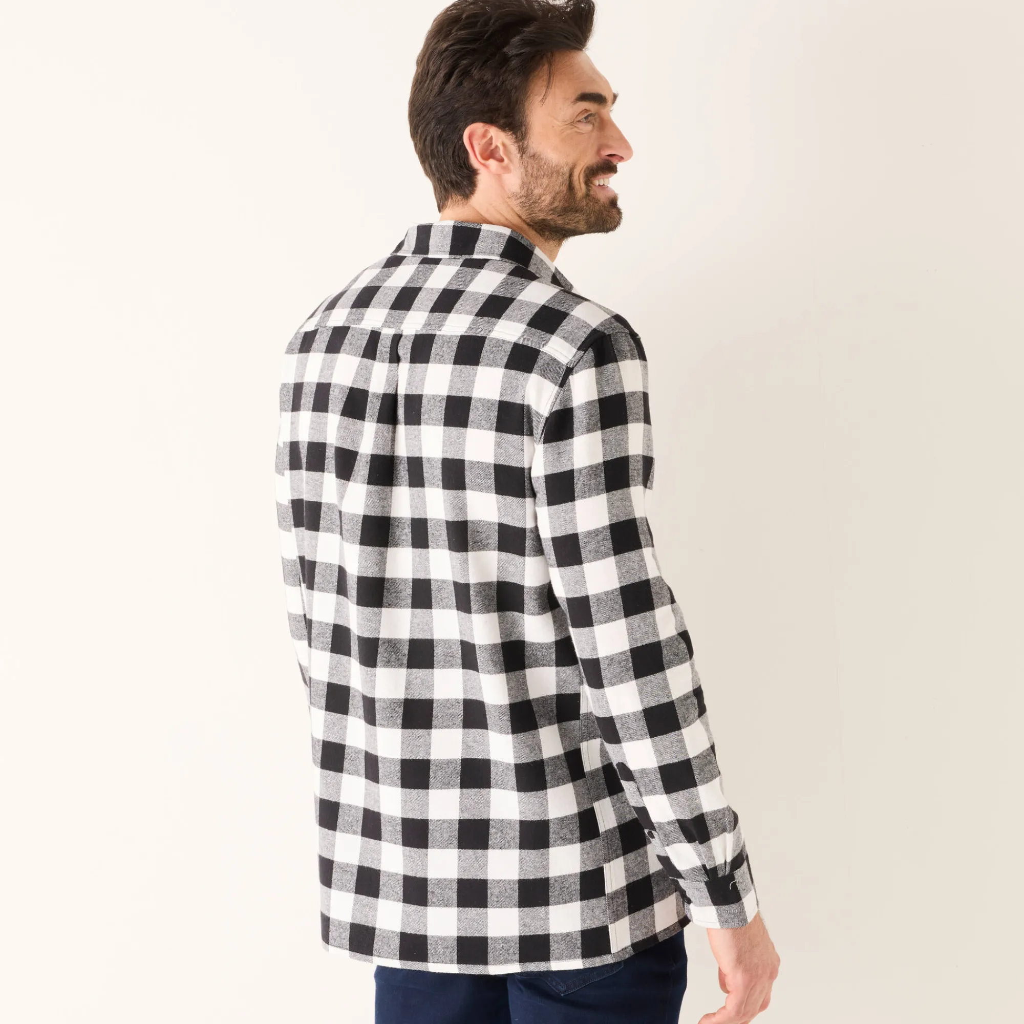 T-Shirt, Hemd En Polo<Blancheporte Hemd in flanel met Schotse ruiten wit / zwart