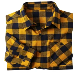 Feestoutfits Heren|T-Shirt, Hemd En Polo<Blancheporte Hemd in flanel met Schotse ruiten geel / marine