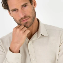 T-Shirt, Hemd En Polo<Blancheporte Hemd in katoen-linnen, lange mouwen en knoopsluiting grijsbeige