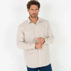 T-Shirt, Hemd En Polo<Blancheporte Hemd in katoen-linnen, lange mouwen en knoopsluiting grijsbeige