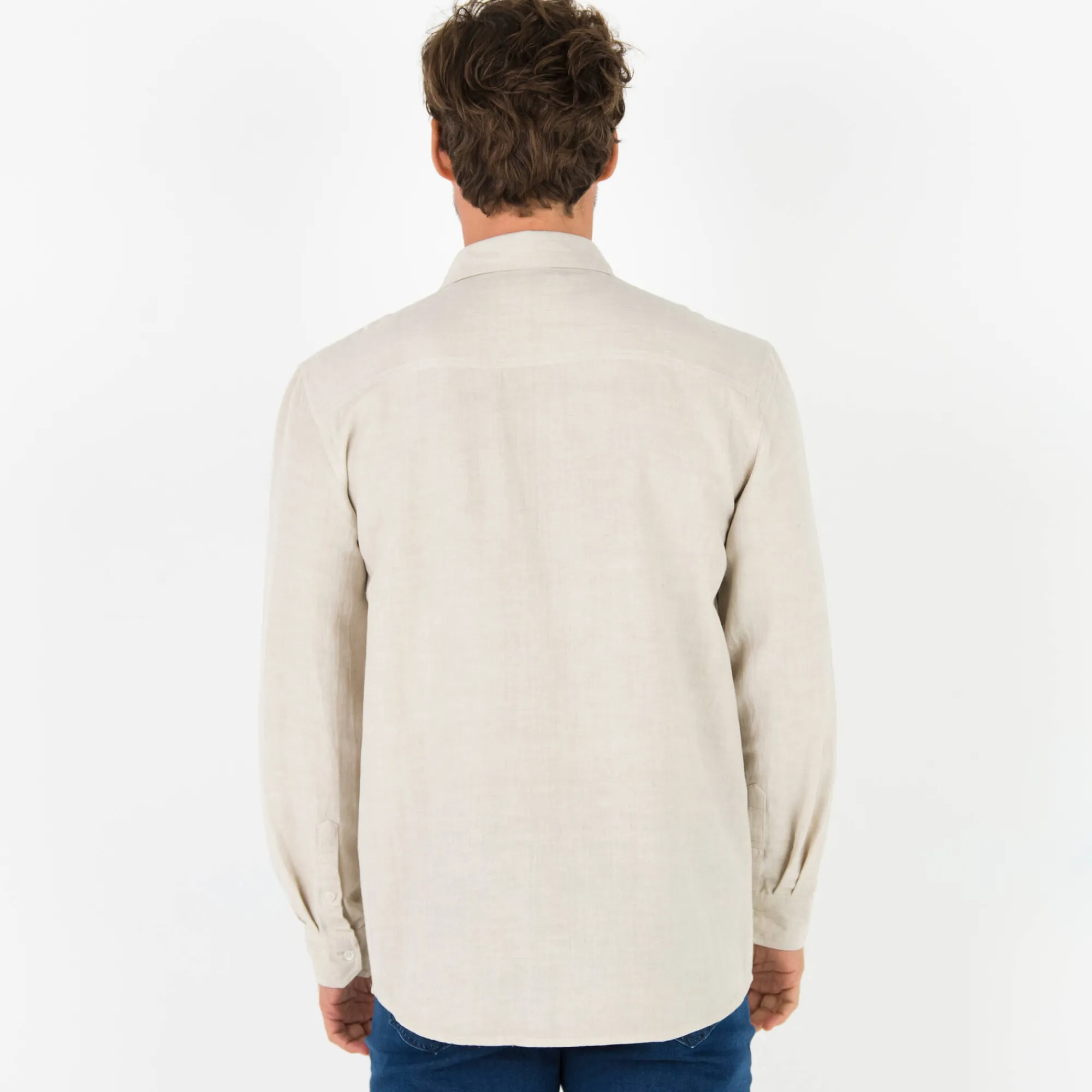 T-Shirt, Hemd En Polo<Blancheporte Hemd in katoen-linnen, lange mouwen en knoopsluiting grijsbeige