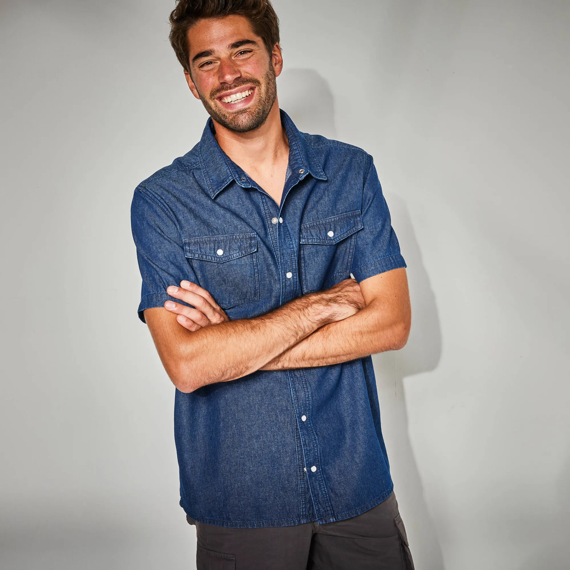 T-Shirt, Hemd En Polo<Blancheporte Hemd met drukknopen en korte mouwen stone