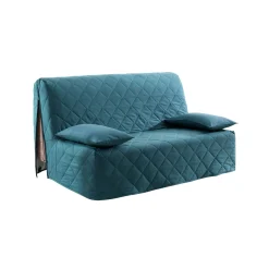 Zitbankhoes<Blancheporte Hoes in zeildoekstof voor BZ-zitbank blauw