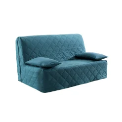 Zitbankhoes<Blancheporte Hoes in zeildoekstof voor BZ-zitbank blauw