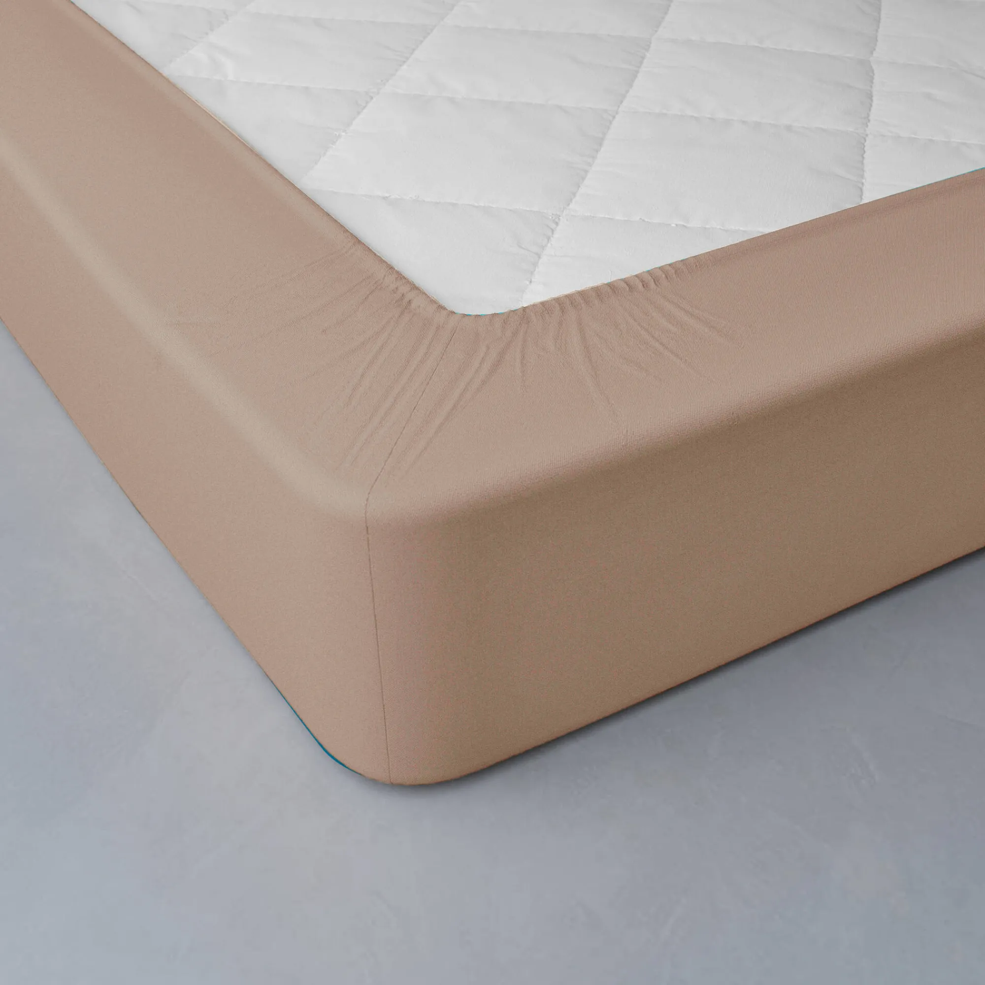 Hoeslaken<Colombine Hoeslaken in effen jersey, hoeken van 26 cm grijsbeige