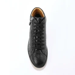 Feestelijke Schoenen|Baskets En Sneakers<Blancheporte Hoge sneakers in soepel leer met kroko-effect en rits zwart