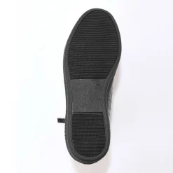 Feestelijke Schoenen|Baskets En Sneakers<Blancheporte Hoge sneakers in soepel leer met kroko-effect en rits zwart