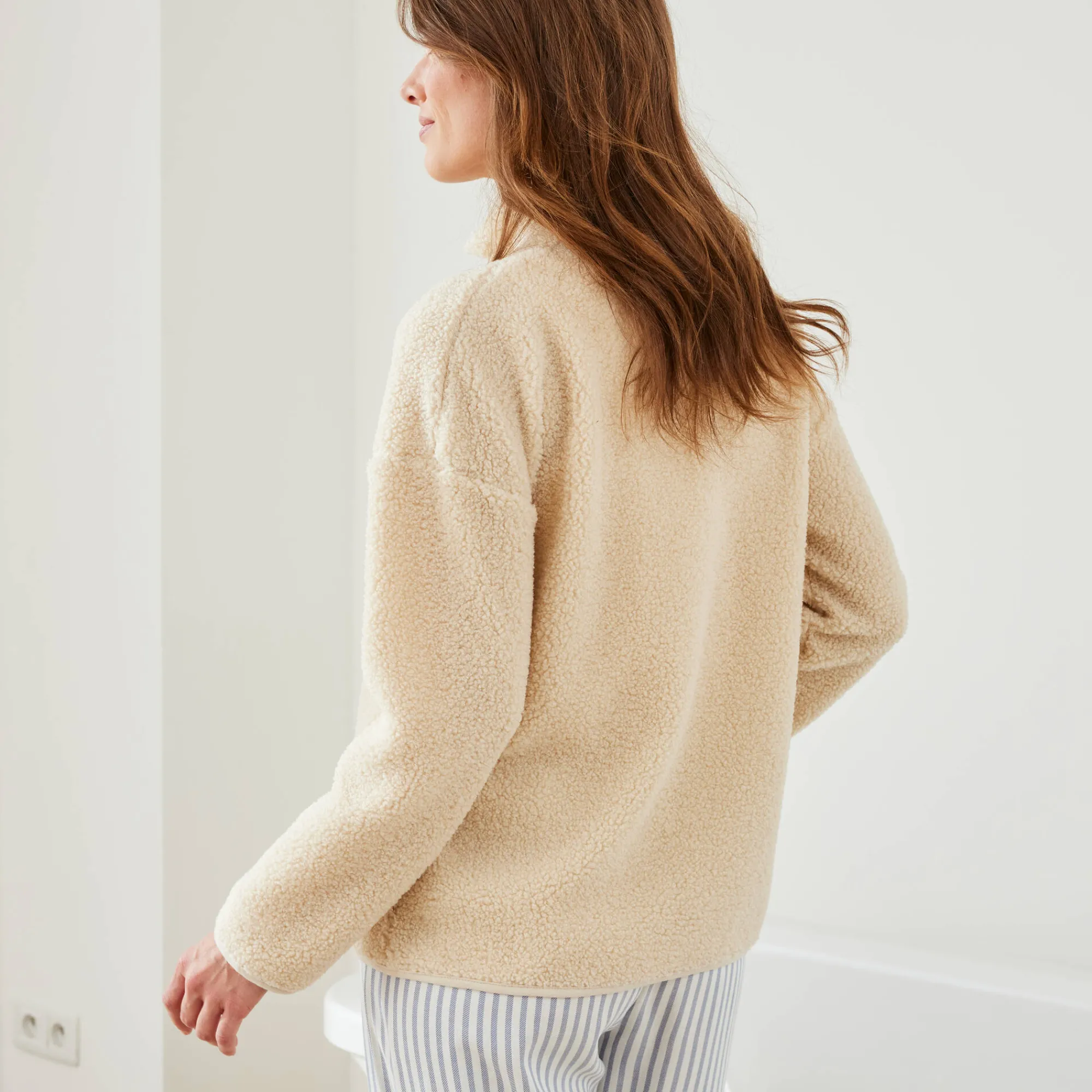 Peignoir En Kamerjas<Blancheporte Homewear jasje in lusjesstof grijsbeige