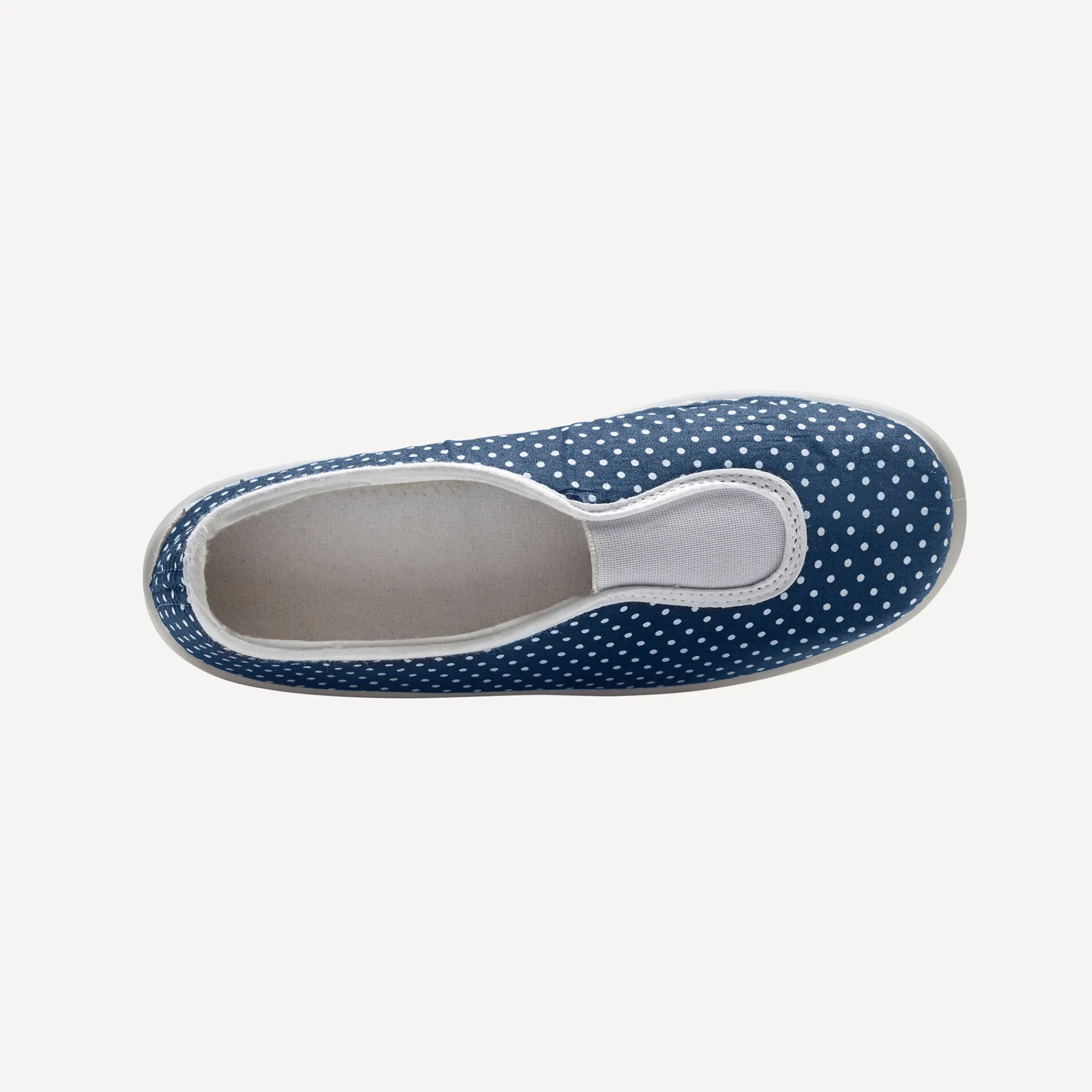 Sloffen|Sloffen<Blancheporte Huisballerina's met elastiek en stippenprint blauw