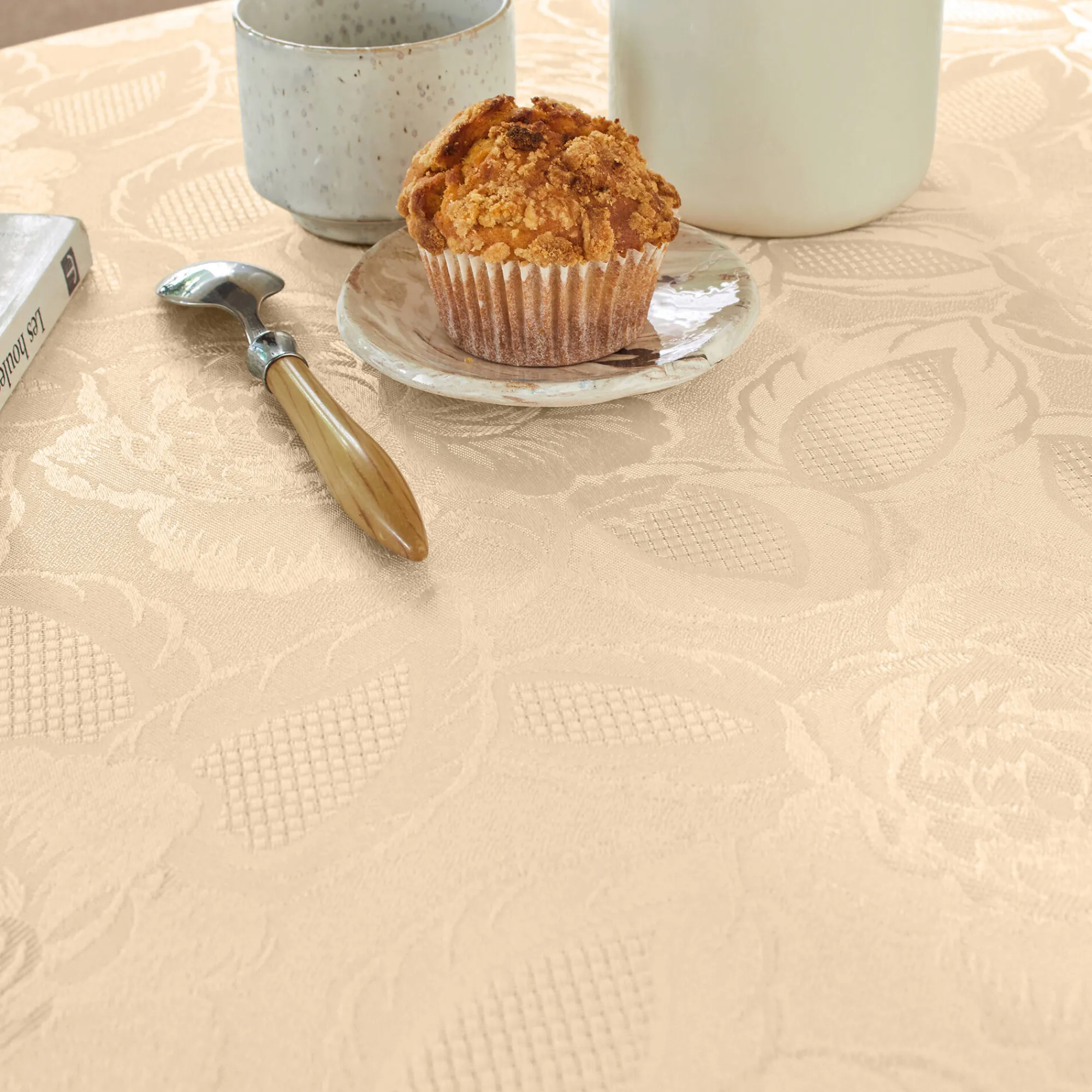 Feesttafel|Tafellaken En Tafelloper<Blancheporte Jacquard tafellaken in damast vanille
