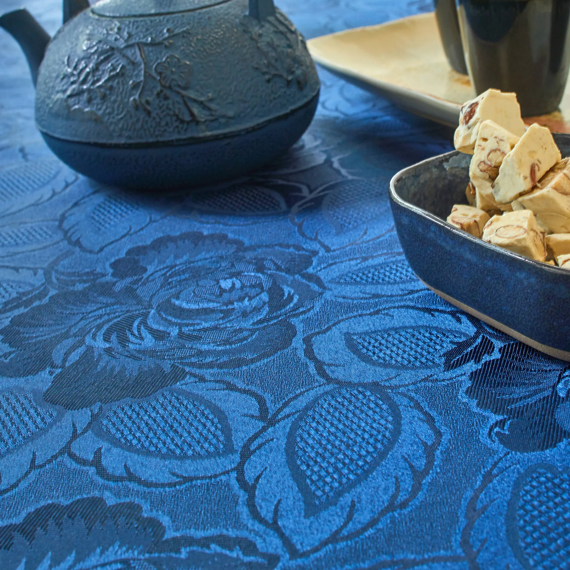 Feesttafel|Tafellaken En Tafelloper<Blancheporte Jacquard tafellaken in damast nachtblauw