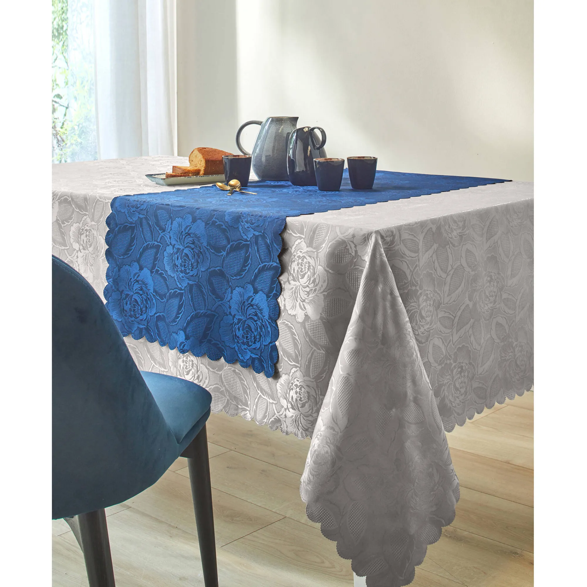 Feesttafel|Tafellaken En Tafelloper<Blancheporte Jacquard tafellaken in damast middelgrijs