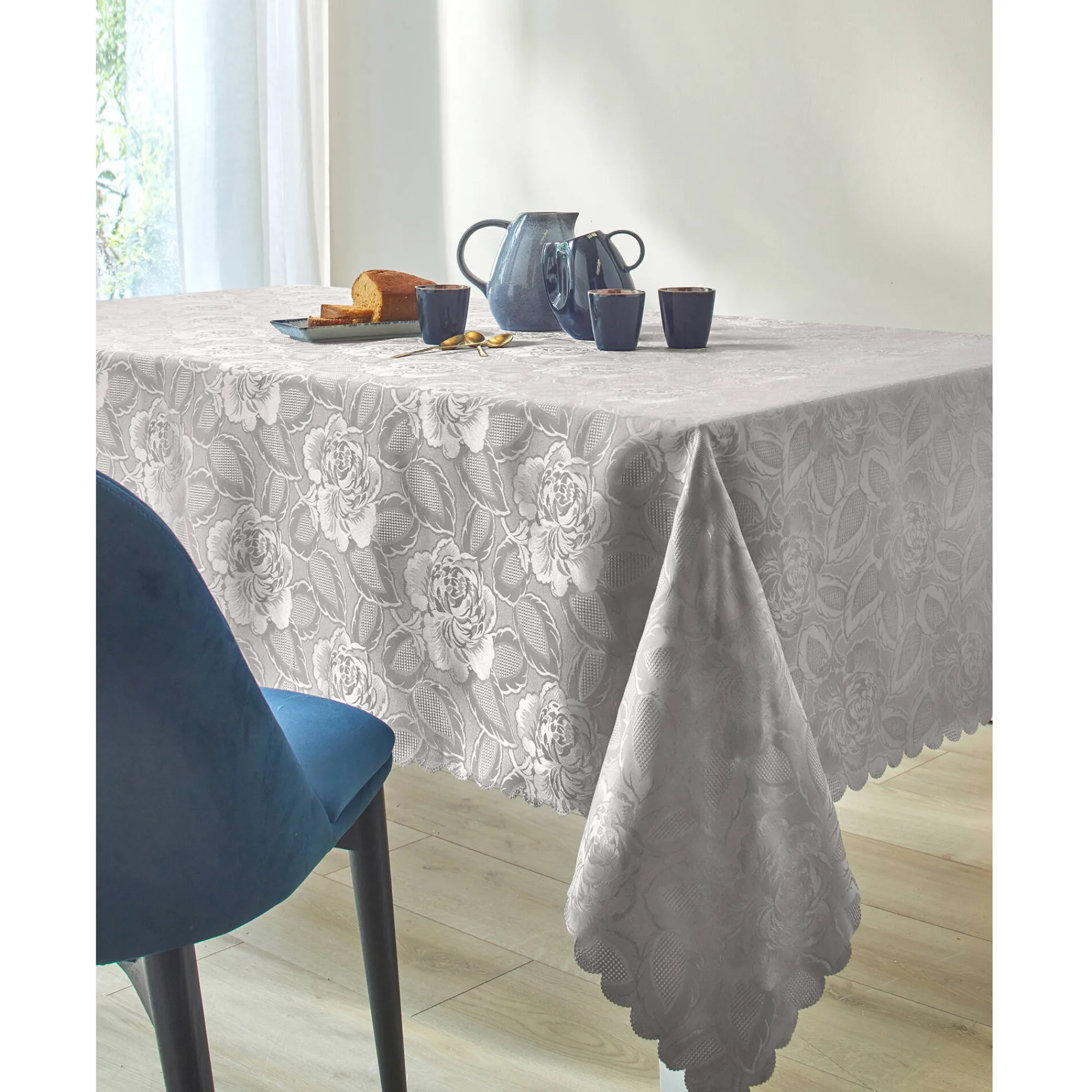 Feesttafel|Tafellaken En Tafelloper<Blancheporte Jacquard tafellaken in damast middelgrijs
