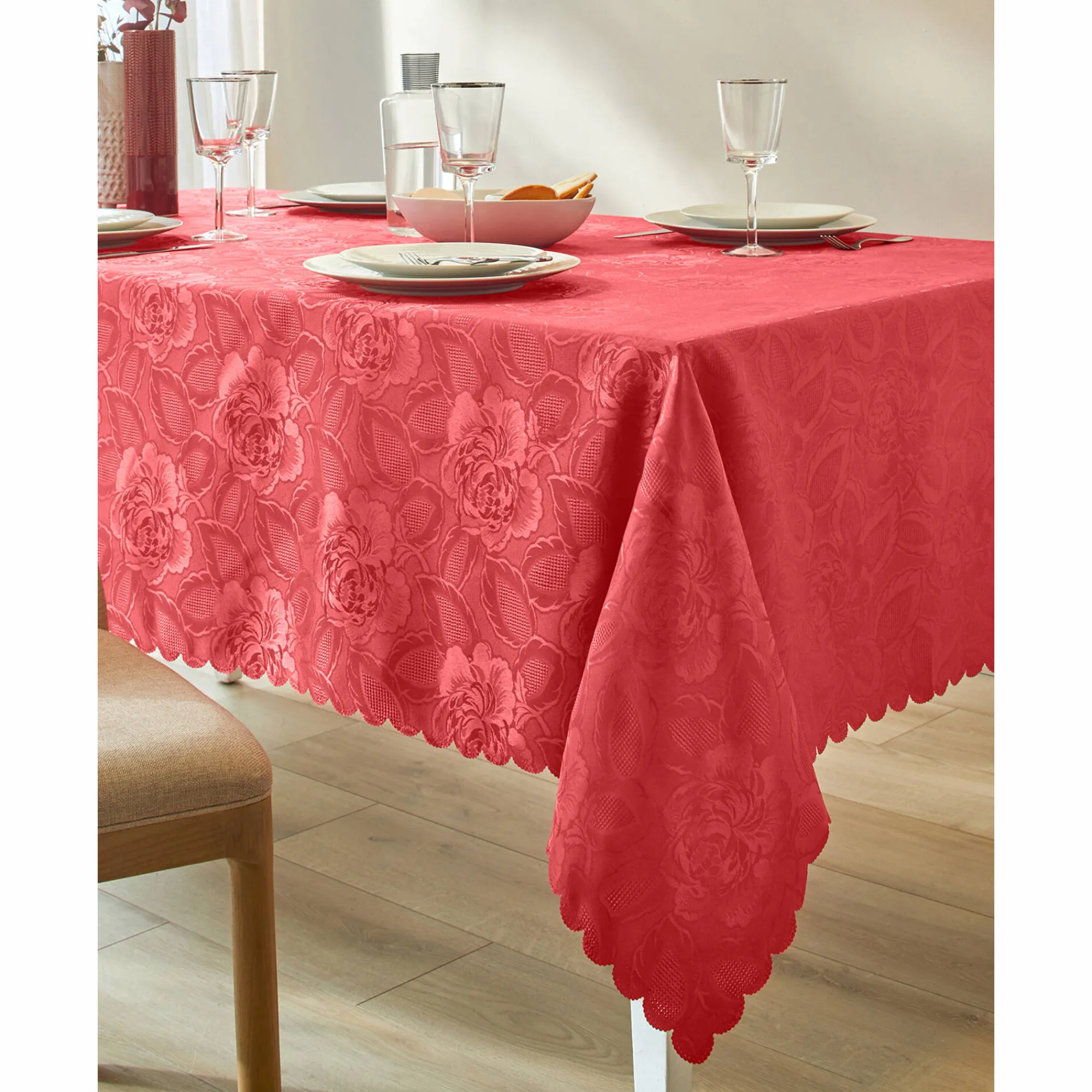 Feesttafel|Tafellaken En Tafelloper<Blancheporte Jacquard tafellaken in damast tomette