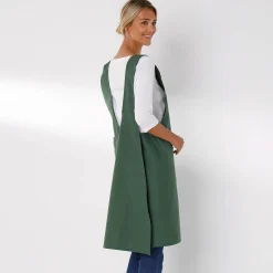 Schorten<Blancheporte Japanse keukenschort in effen katoen, personaliseerbaar groen