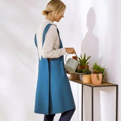 Schorten<Blancheporte Japanse keukenschort in effen katoen, personaliseerbaar blauw