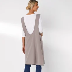 Schorten<Blancheporte Japanse keukenschort in effen katoen, personaliseerbaar taupe