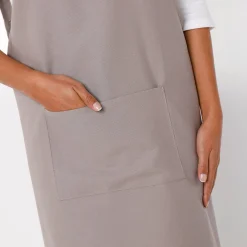 Schorten<Blancheporte Japanse keukenschort in effen katoen, personaliseerbaar taupe